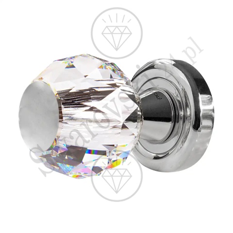 Gałka kryształowa VERONICA 900PR z rozetą na wkładkę CR - chromowana błyszcząca