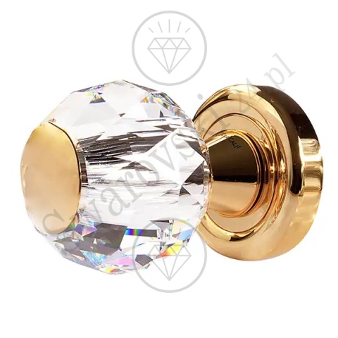 Gałka kryształowa VERONICA 103 z rozetą na wkładkę [ wykończenie OZ - pozłacane błyszczące]