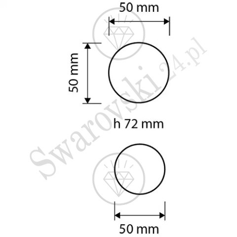 Gałka kryształowa VERONICA 103 z rozetą WC [ wykończenie OZ - pozłacane błyszczące]