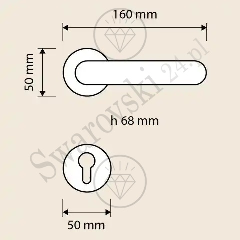 Klamka Havana Mesh 102 z szyldem na wkładkę CR - chromowana