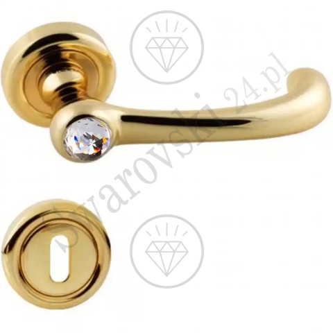 Klamka Idea Crystal 103 z szyldem na klucz OZ - pozłacana