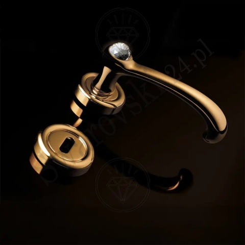 Klamka Idea Crystal 103 z szyldem na klucz OZ - pozłacana