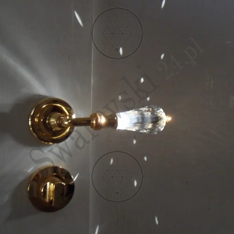 Klamka Veronica 103 z szyldem WC OZ - pozłacana