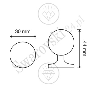 CRYSTAL CR 30 mm gałka meblowa z kryształem Swarovski®