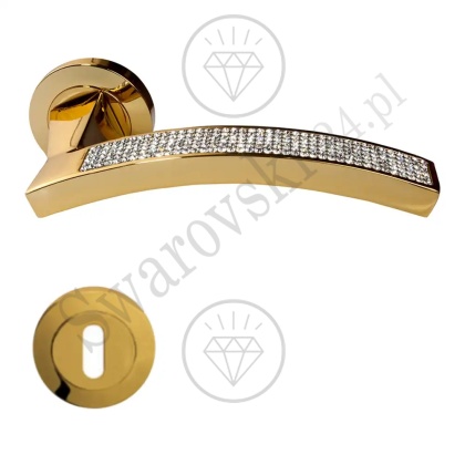 Klamka Profilo Mesh 102 z szyldem na klucz OZ - pozłacana