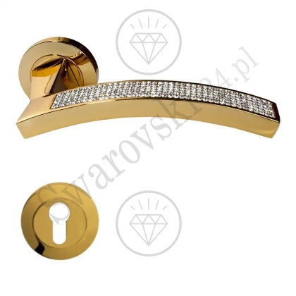 Klamka Profilo Mesh 102 z szyldem na wkładkę OZ - pozłacana