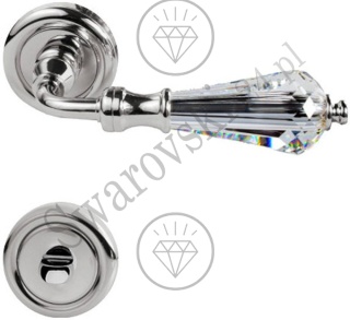 Klamka Veronica 103 z blokadą WC CR - chromowana błyszcząca