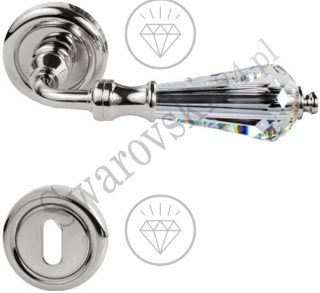 Klamka Veronica 103 z rozetą na klucz CR - chromowana błyszcząca