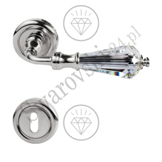 Klamka Veronica 103 z rozetą na klucz CR - chromowana błyszcząca