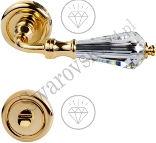 Klamka Veronica 103 z blokadą WC OZ - pozłacana