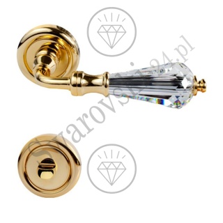 Klamka Veronica 103 z blokadą WC OZ - pozłacana
