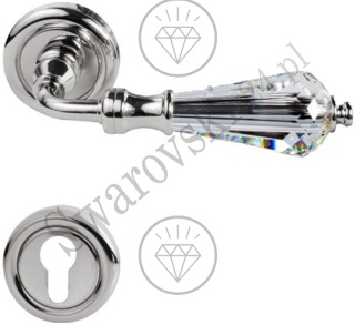 Klamka Veronica 103 z rozetą na wkładkę CR - chromowana błyszcząca