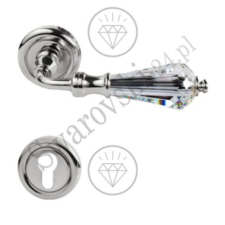 Klamka Veronica 103 z rozetą na wkładkę CR - chromowana błyszcząca